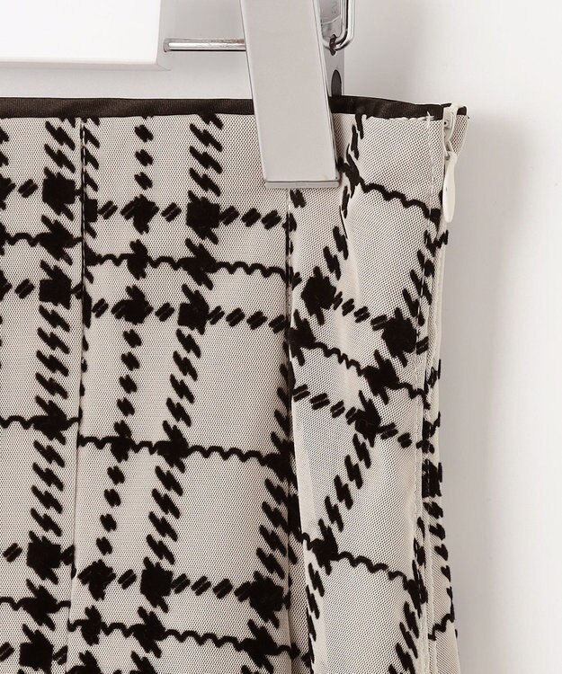 Feroux フロッキーチェック・ドット スカート ベージュ系2