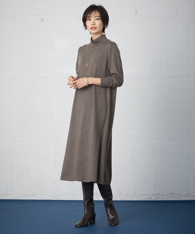 J.PRESS LADIES 【WEB限定カラーあり・洗える】EASY WOOL ワンピース ブラウン系