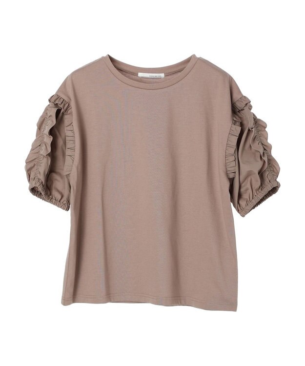 Green Parks ・ＥＬＥＮＣＡＲＥ　ＤＵＥ　ラッフルパフＴＥＥ Gray Beige