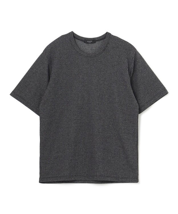 JOSEPH HOMME 新素材【清涼感】メランジクロスジャージー　クルーネックカットソー ブラック系