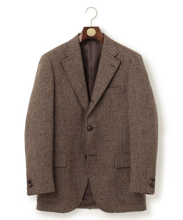 J.PRESS MEN 【LOVAT】 LAVEROCK TWEED ヘリンボーン ジャケット ダークブラウン系1