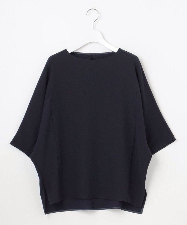 23区 S 【吸水速乾/UVカット/接触冷感】ストレッチジョーゼット ドルマン カットソー ネイビー系