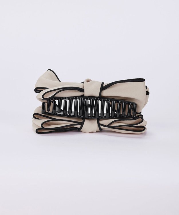 Tiaclasse パイピングリボンバンスクリップ オフホワイト