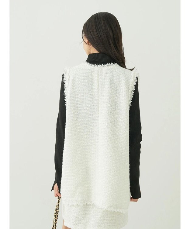 earth music&ecology ツイードジレ Ivory