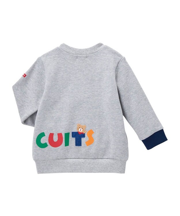 MIKI HOUSE HOT BISCUITS 【80-120cm】 立体ロゴ×キャラクタートレーナー グレー