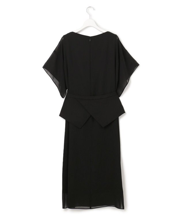 23区 S 【APPLAUDIR】シフォンジョーゼット コンビドレス ブラック系