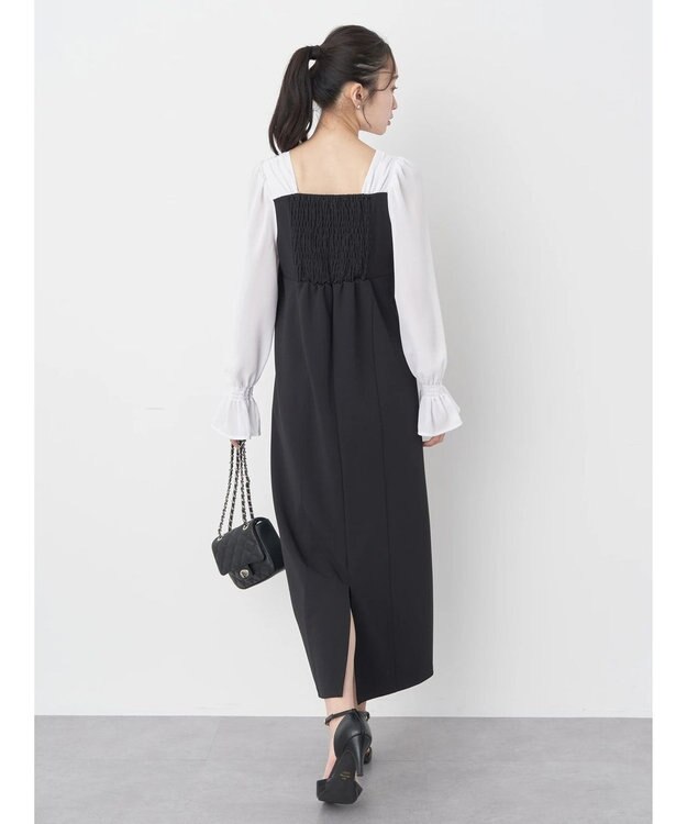 earth music&ecology ショルダードッキングワンピース Black