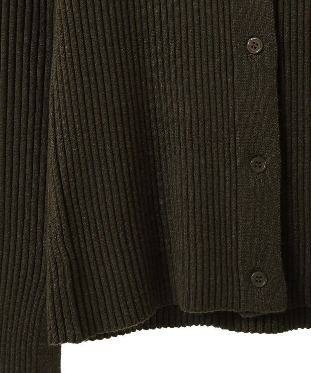 CRAFT STANDARD BOUTIQUE 襟付きニットコンパクトカーディガン Green