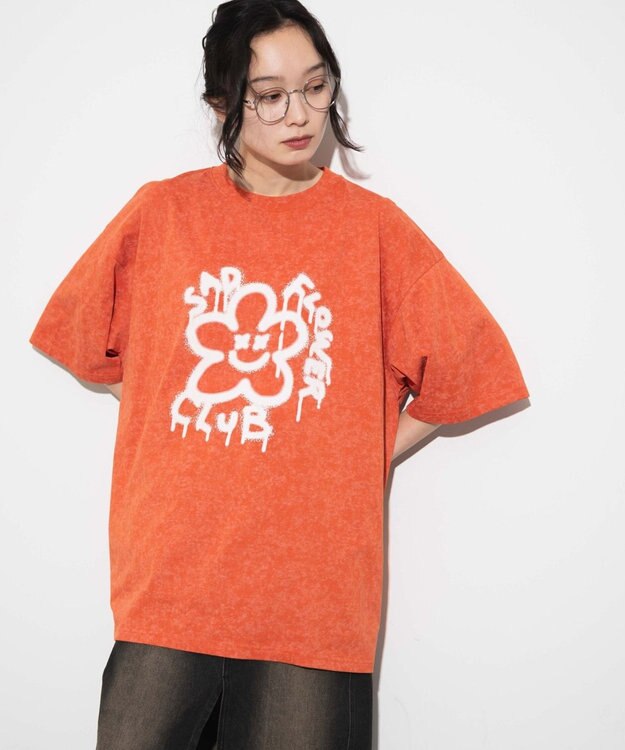 WEGO 【ユニセックス着用ITEM】スノーダイグラフィックT オレンジ