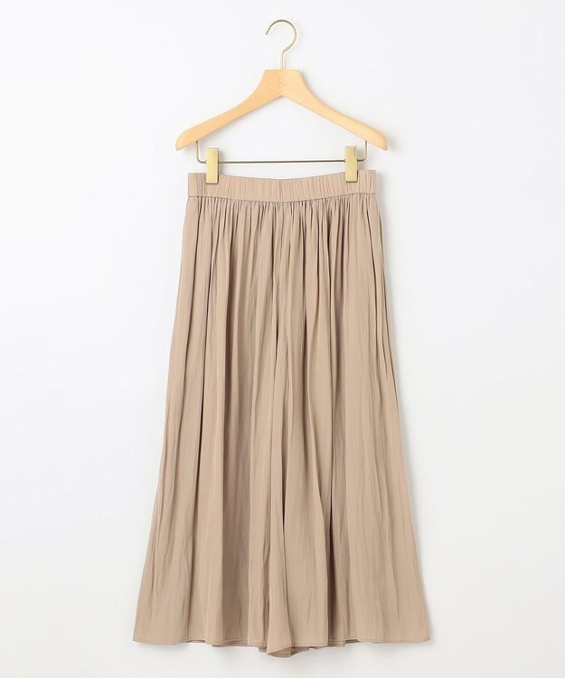 組曲 L 【WEB限定カラーあり】ギャザーライトデシン パンツ ベージュ系