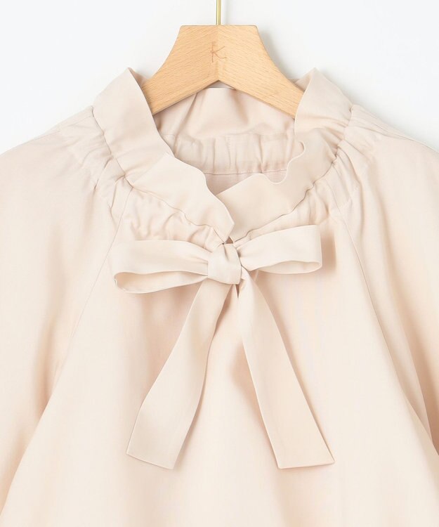 組曲  ギャザーリボン バルーンブラウス グレージュ系