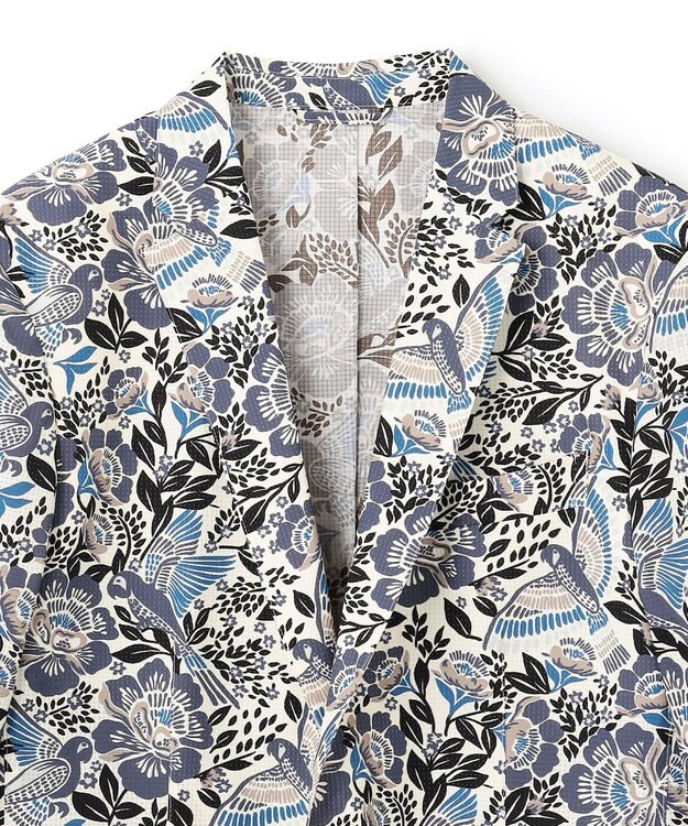 JOSEPH HOMME 新型・新柄【洗える/ストレッチ/シワになりにくい】クールドッツストレッチ メキシカンプリント ジャケット ホワイト系5