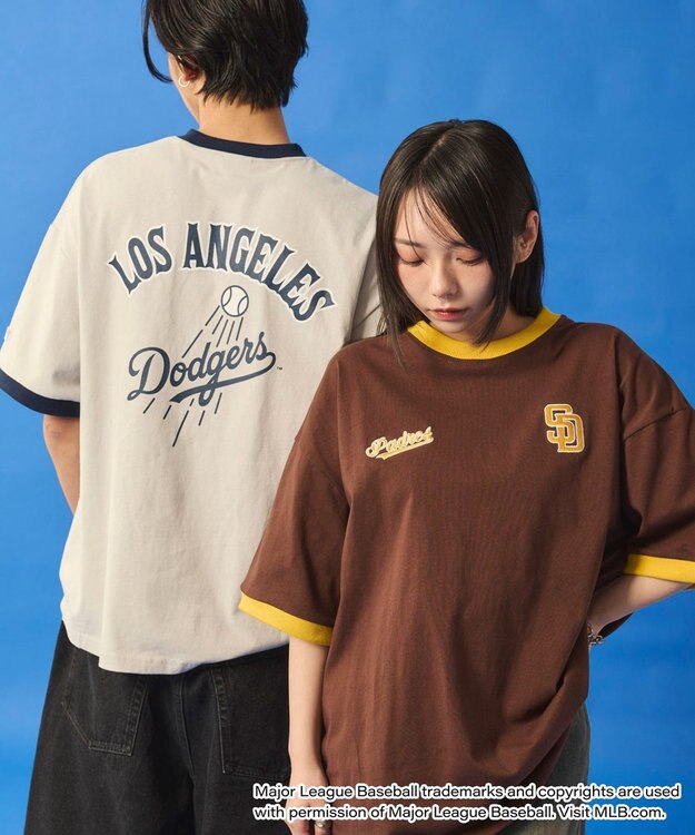 WEGO 【ユニセックス着用ITEM】別注MLBリンガーグラフィックT（SS） ブラウン