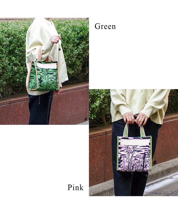 tsumori chisato CARRY サボテンと太陽 トートバッグ　Sサイズ グリーン