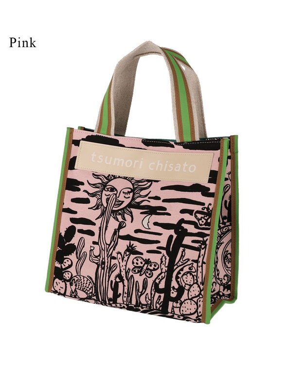 tsumori chisato CARRY サボテンと太陽 トートバッグ　Sサイズ ピンク