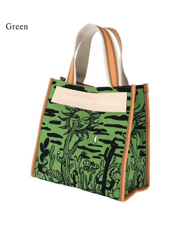 tsumori chisato CARRY サボテンと太陽 トートバッグ　Sサイズ グリーン