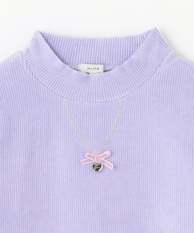 ANY KIDS ハイネック長袖カットソー ラベンダー