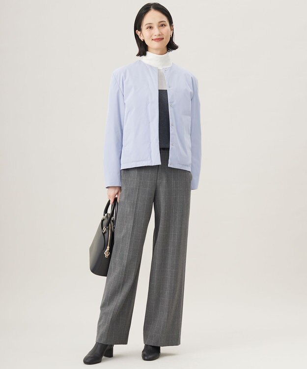 自由区 【撥水加工・洗える】ティペット付きスプリング ダウン ライトブルー