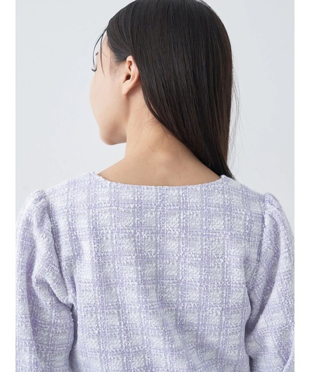 earth music&ecology ＳＥＴ２点　カットソーツィードアンサンブル Light Purple