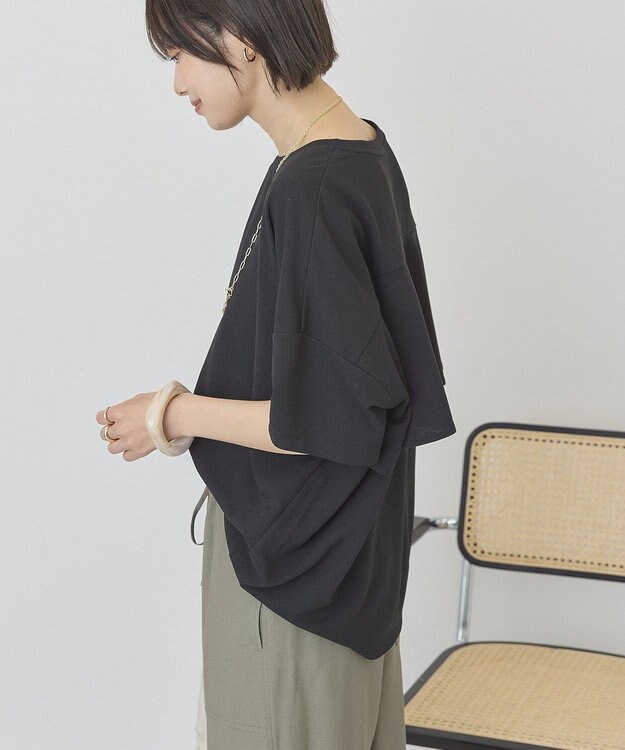 AMERICAN HOLIC 【先行予約】【WEB限定】バックフリル半袖プルオーバー Black