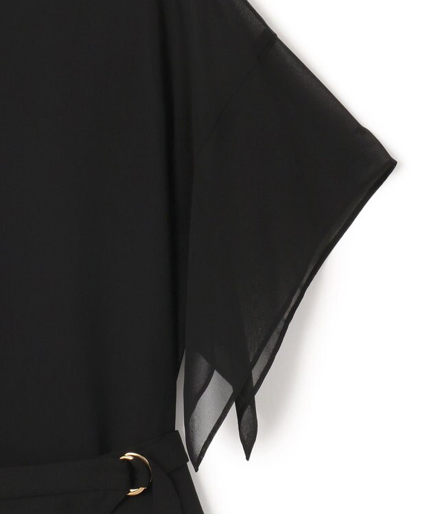 23区 S 【APPLAUDIR】シフォンジョーゼット コンビドレス ブラック系