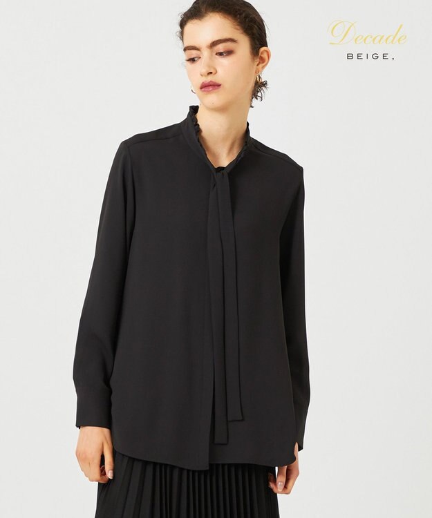 BEIGE， EVA / ボウタイロングスリーブブラウス Black