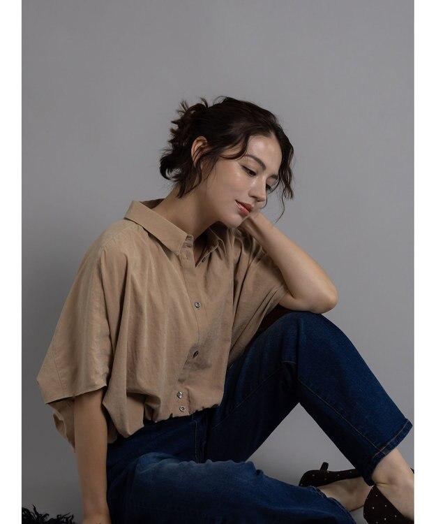 Te chichi ピーチショートシャツ キャメル