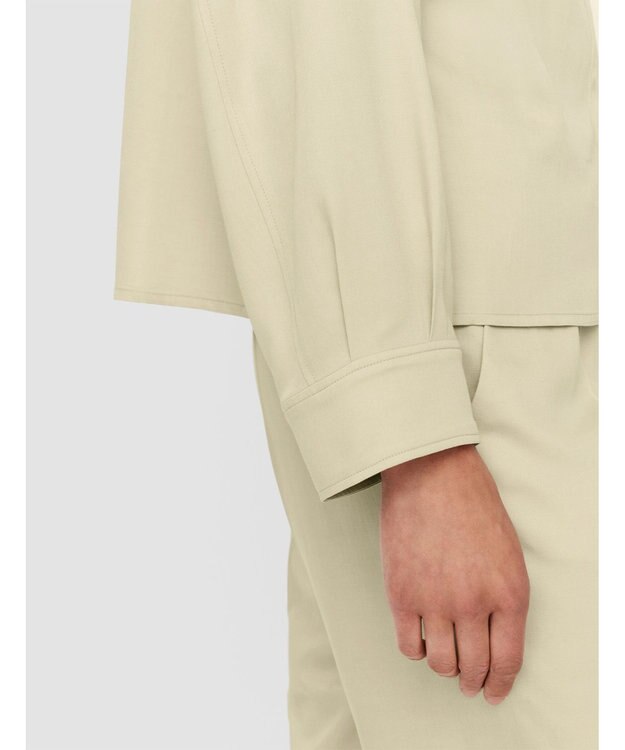 JOSEPH ソフトビスコーステーラリング　ノーカラーシャツ Quail