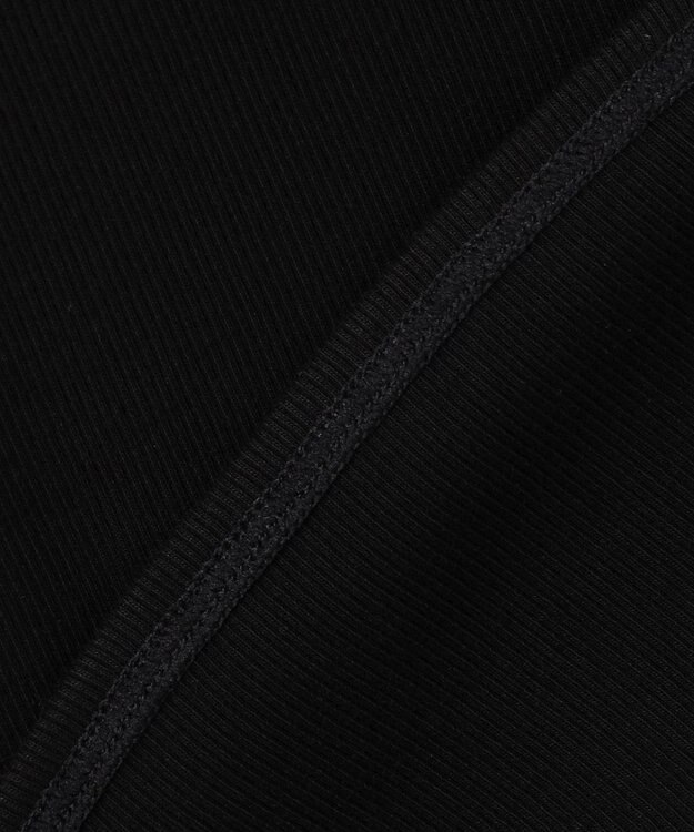 ICB 【洗える】【OUR WACOAL コラボ】カップイン スクエアネックロングTシャツ ブラック系