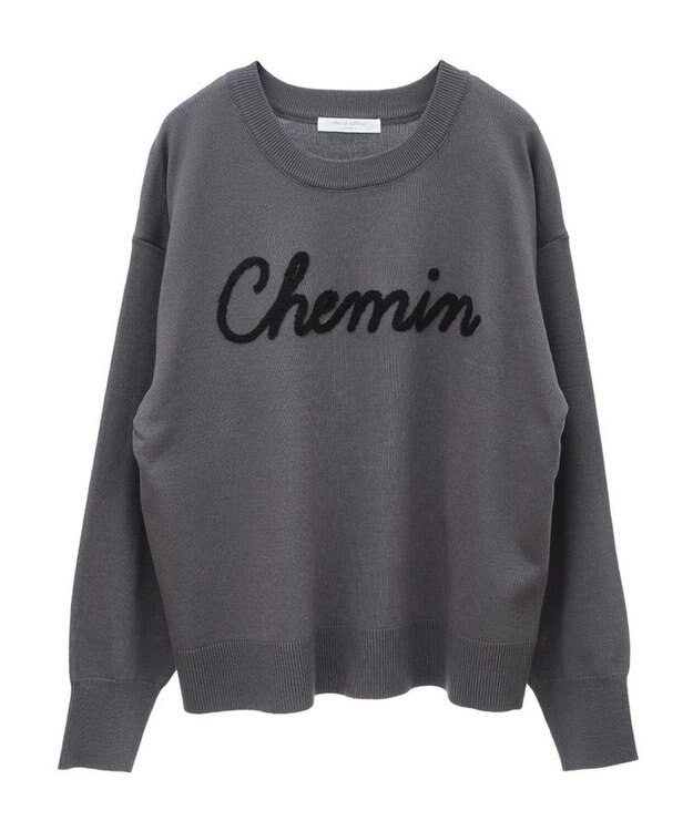 Green Parks 洗える　さがら刺しゅうロゴニットプル Gray