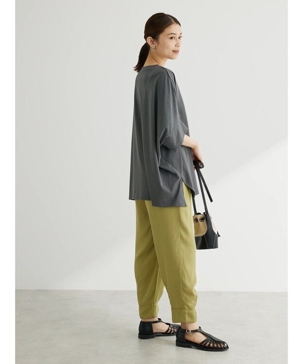 Green Parks ドルマンカット５分袖プルオーバー Gray