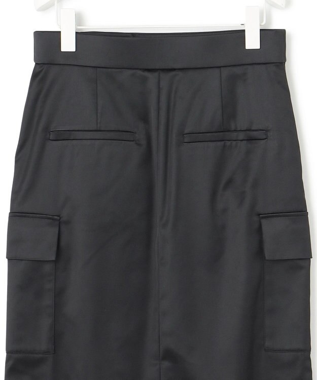 ICB 【洗える】 ハイマルチストレッチサテン スカート ブラック系