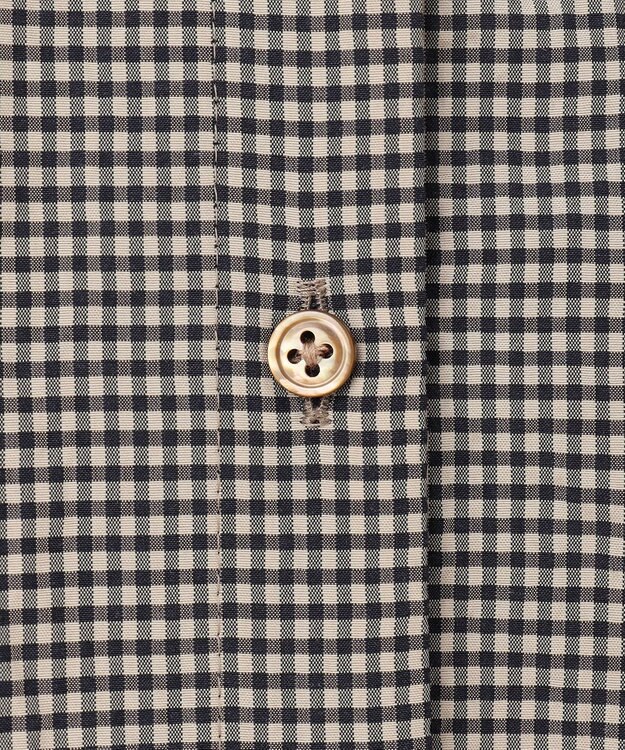 J.PRESS LADIES 【洗える】バイカラーギンガム&ストライプ ブラウス ブラック系3