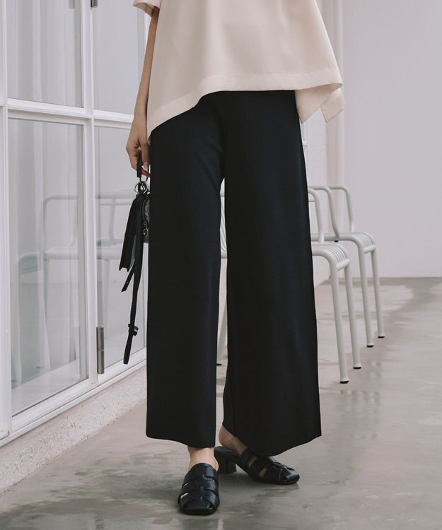 ICB 【セットアップ対応】ハイゲージスムース ワイドパンツ ブラック系