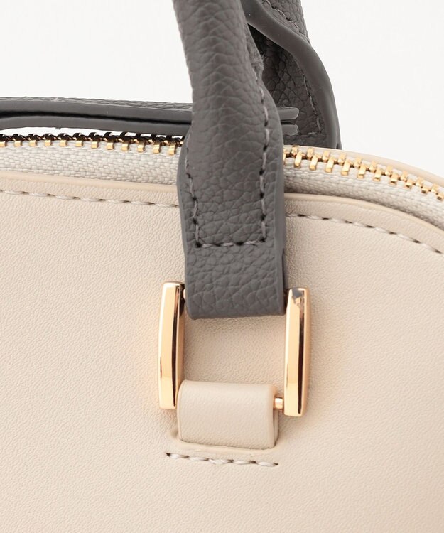 組曲 【ショルダーベルト付き】ボストンハンドバッグ グレー系