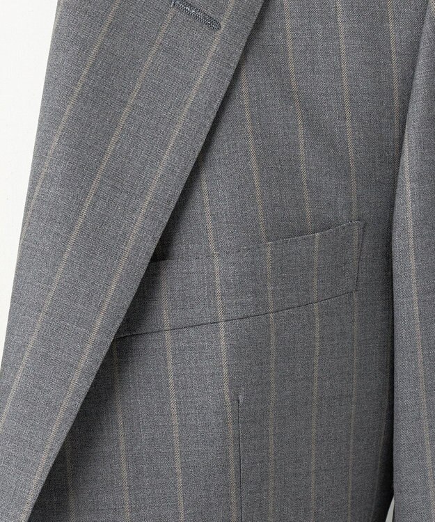 GOTAIRIKU 【CANONICO/カノニコ】 リベンジ 150's 通年スーツ（グレー×ストライプ） ライトグレー系1