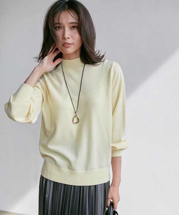 23区 S 【洗える】セミウーステッドウール パフスリーブ ニット イエロー系