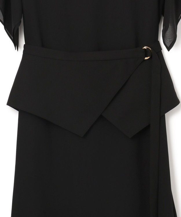 23区 S 【APPLAUDIR】シフォンジョーゼット コンビドレス ブラック系