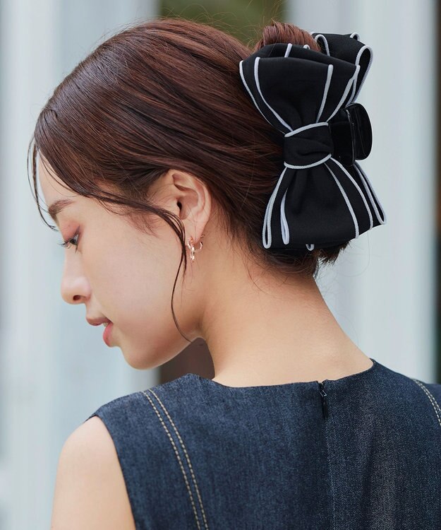 Tiaclasse パイピングリボンバンスクリップ ブラック