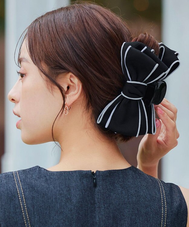 Tiaclasse パイピングリボンバンスクリップ ブラック