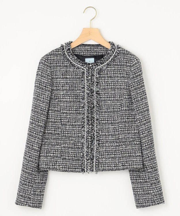 組曲 S 【KUMIKYOKU NAVY】ラメループモールツイード ジャケット ネイビー系1