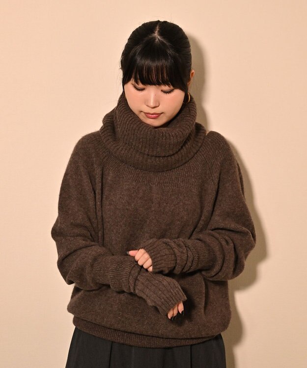 TOQUE 〈大草直子さんアドバイザー〉ベビーアルパカ×ウール縮絨ニットネックウォーマー ブラウン