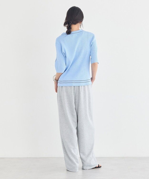 earth music&ecology レースレイヤード風スウェットパンツ Gray Mixture