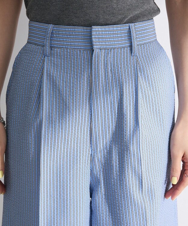 Green Parks ・ELENCARE DUE ストライプショートパンツ Sax Blue