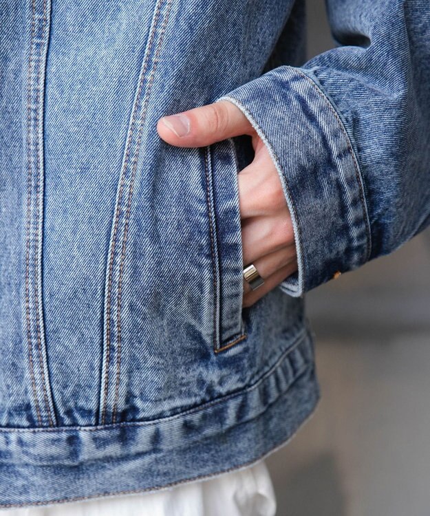 WEGO 【ユニセックス着用ITEM】BIGデニムジャケット デニム淡加工色