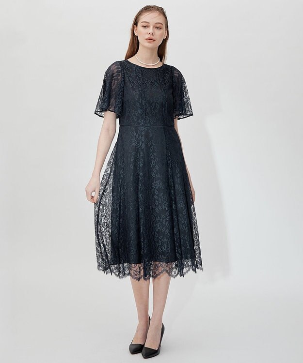 23区 【APPLAUDIR】エアリーレース ドレス ネイビー