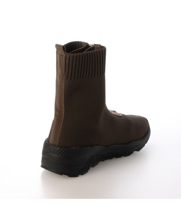 MODE ET JACOMO <carino>フロントジップニットブーツ カーキ