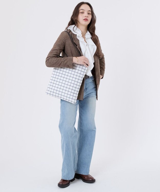 LeSportsac VERTICAL CITY TOTE/アップタウンモノチェック/ブラック アップタウンモノチェック/ブラック