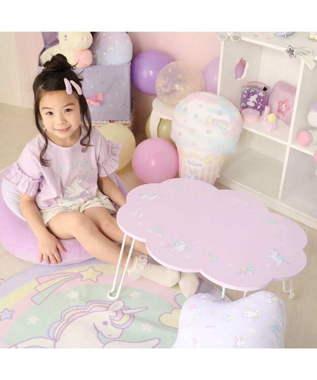 Mother garden マザーガーデン ユニコーンテーブル 雲型 紫