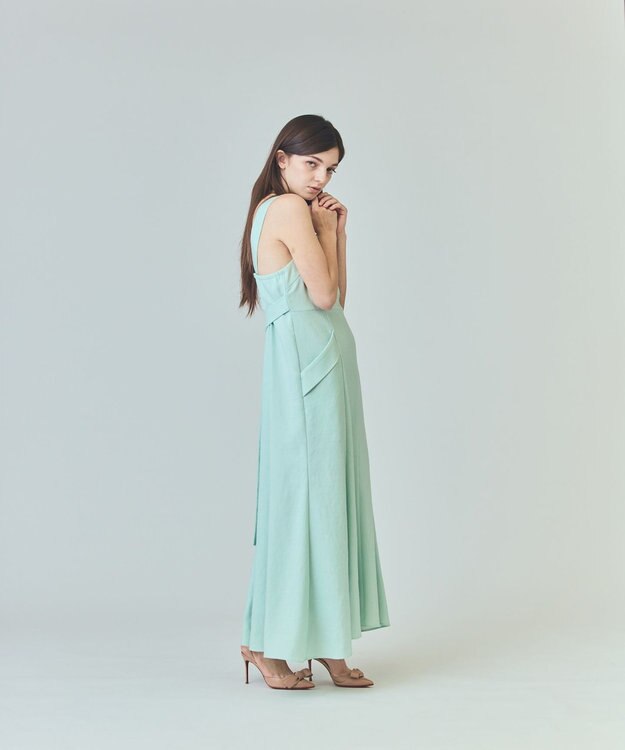 GRACE CONTINENTAL リネンタッチロングドレス ミント